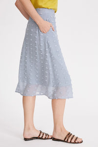 Swiss Dot Textured Chiffon Skirt. 0148