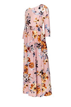 Girls Floral Maxi Dress Style 5004 in Orange Floral