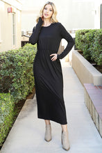 Elastic Waist Dress in Black and Terracota Style 0010