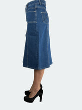 Plus Vintage Blue Denim Skirt 213-21D