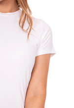 Short Sleeve Ribbed Tee in Ivory 22103