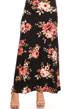 Floral Maxi Skirt in Black Style 833