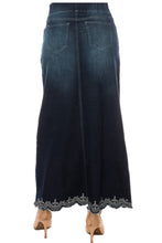 Long Denim Skirt in Dark Indigo Style 89203