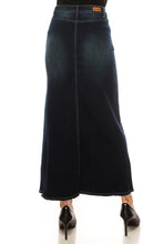 Long A-line Denim Skirt Style 88017 in Dark Indigo