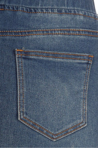Button Denim Skirt Style 77803 in Vintage Blue Wash