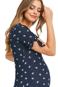 Maternity Floral T-shirt Style 2222 in Navy