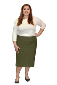 Plus Pencil Skirt in Cotton Style 1434