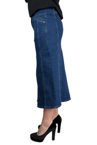 Blue Denim Mid Length Skirt 219-59H