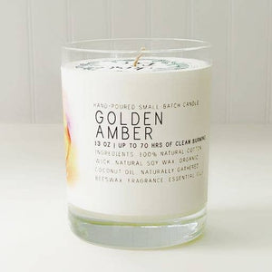 Golden Amber - Just Bee Candles: 7 oz (up to 40 hrs of clean burning)