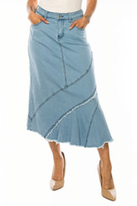 Denim Skirt Style 89360 in Light Indigo Wash