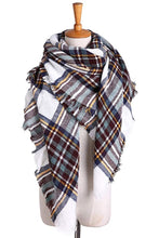 Multi Tone Plaid Blanket Scarf 7445