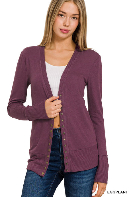 Cardigan 2039 in Eggplant