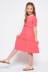 Girls Tiered Tunic Dress in Black 3606