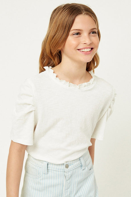 Kids Ruffle High Neck Top 9246