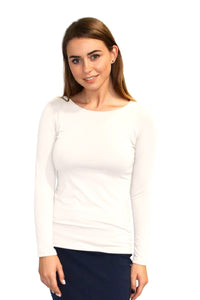 Long Sleeve Layering Tee 1223 in White