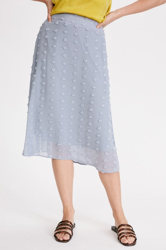 Swiss Dot Textured Chiffon Skirt. 0148