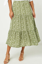 Ditsy Floral Midi Skirt Style 3287 in Olive