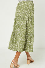 Ditsy Floral Midi Skirt Style 3287 in Olive