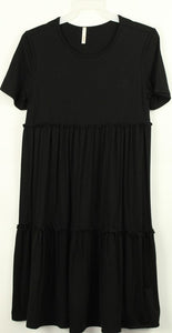 Girls Tiered Tunic Dress in Black 3606