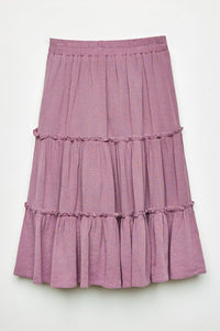 Girl's Tiered Tassel Midi Skirt Style 3205 in Violet