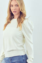 Puff Sleeve Pullover Sweater 9246 in Ivory