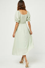 Women's Smocked Bodice Midi Dress Style 2474 in Sage or Mauve