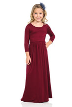 Girls 3/4 Length Sleeve maxi Dress 5004