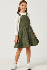 Girls Corduroy Tiered Overall Dress 4217