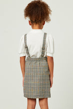 Girls Textured Yarn Plaid Overall Skirt 4332