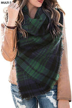 Multi Toned Plaid Blanket Scarf 8576