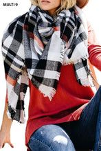 Multi Toned Plaid Blanket Scarf 8576