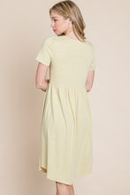 Triblend Midi Dress with Buttons 1351 in Light Lime