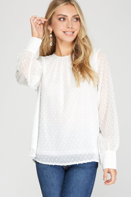 Swiss Dots Sheered Blouse 4766