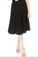 Paneled A-line Midi Skirt 834 in Black