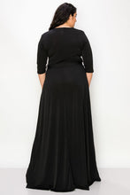 Plus Black 3/4 Sleeve Maxi Dress 1115