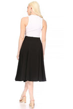 Paneled A-line Midi Skirt 834 in Black