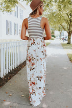 Ivory Floral-Striped Maxi Dress 6791