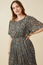 Isla Pleated Plus Floral Teal