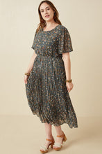 Isla Pleated Plus Floral Teal