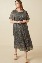 Isla Pleated Plus Floral Teal
