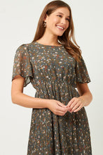 Floral Pleated Dress Style 1195