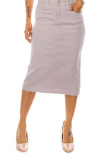 Mid-Length Twill Skirt 79174 in Lavender