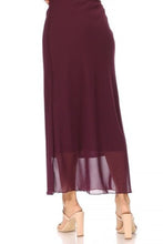 Chiffon Overlay Maxi Skirt Style 841 in Plum