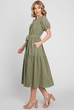 Solid Smock Neck Tiered Dress 1272