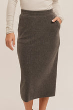 Ribbed Midi Skirt 2350 in Khaki or Black-Grey