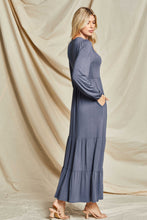 Tiered Maxi Dress Style 3802 in Navy