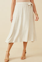 Side Tie Linen Midi Skirt 6601 Oatmeal