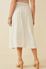 Side Tie Linen Midi Skirt 6601 Oatmeal