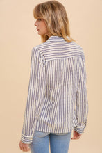 Textured Stripe Button Down Shirt 3313
