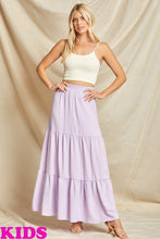 Kids Size Solid Tiered Maxi Skirt 3001